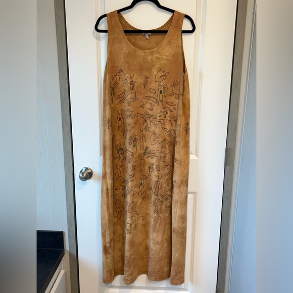 Vintage Mary Dee Fun to Wear Scoop Neck Sleeveless Tie-Dye Maxi Dress Sz 2 - Picture 1 of 8